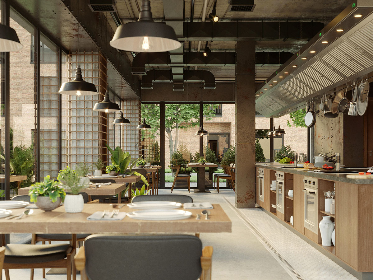 [Projects] Un restaurante en clave industrial con todo a la vista ...